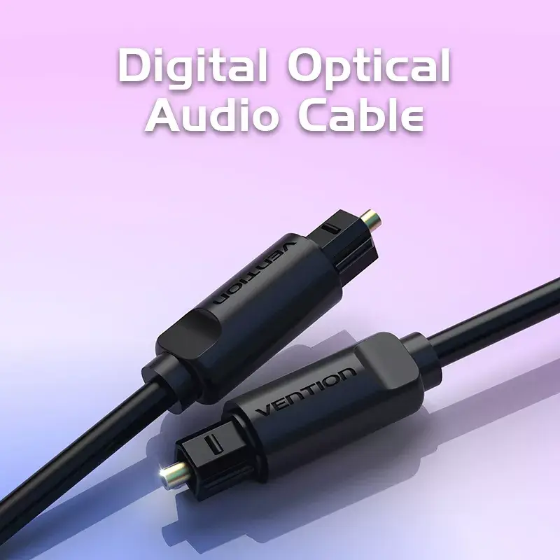 Optiskais audio kabelis Vention 2m melns TOSLINK vīrietis-vīrietis