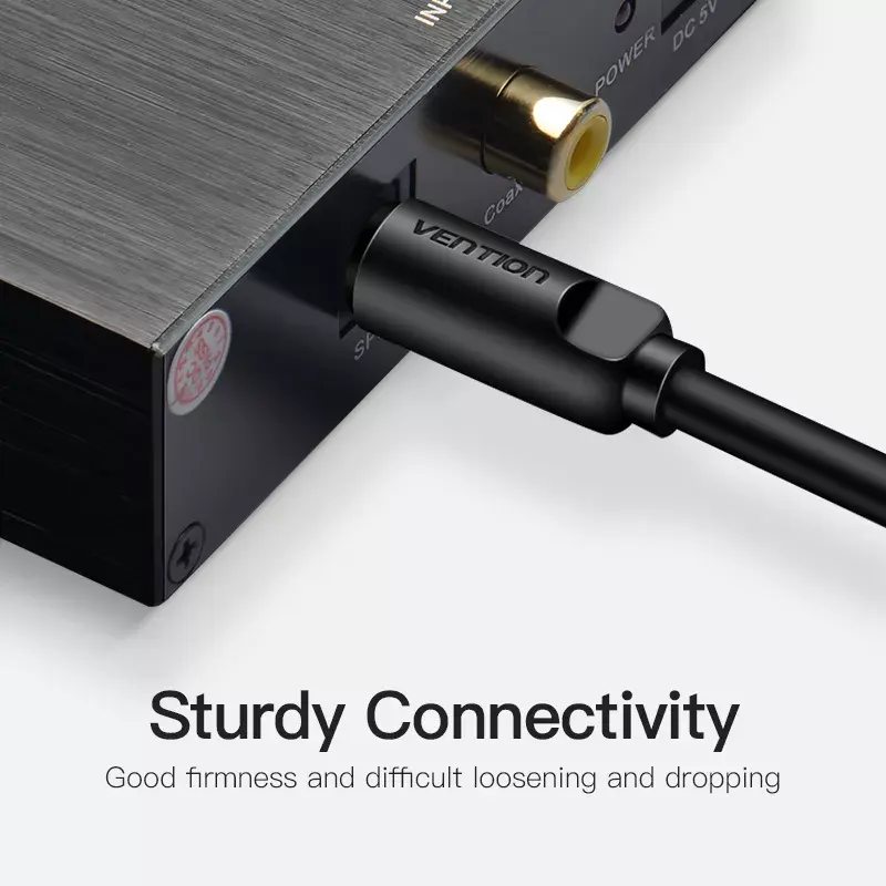 Optiskais audio kabelis Vention 2m melns TOSLINK vīrietis-vīrietis
