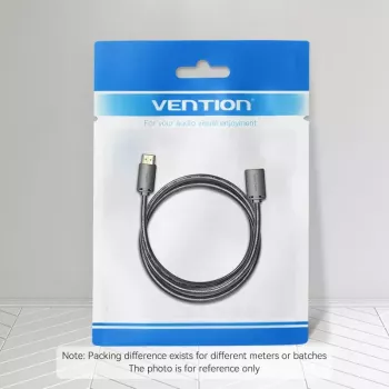HDMI pagarinātāja kabelis Vention AHCBF 1 m, HDMI-A tēviņš uz HDMI-A mātīti, 18 Gbit/s, 4K, melns