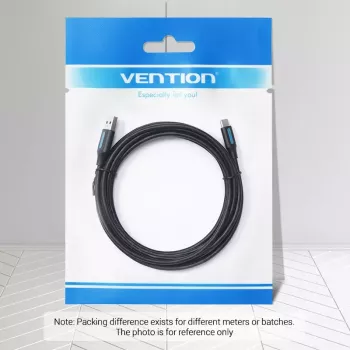 Vention USB 2.0 A vīriešu uz C vīriešu 3A kabelis 0.5M Melns