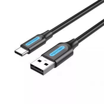 Vention USB 2.0 A vīriešu uz C vīriešu 3A kabelis 0.5M Melns