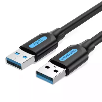 USB 3.0 A-Vīrietis uz A-Vīrietis Kabelis 1,5 m — Vention, USB 3.2 Gen 1, Melns PVC