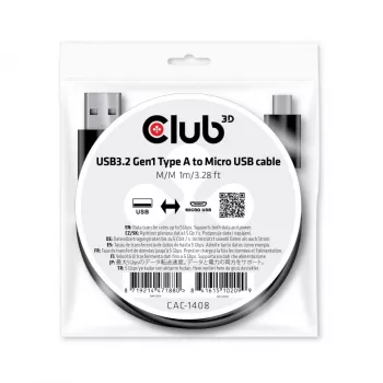 CLUB3D CAC-1408 USB 3.2 Gen1 A–Micro USB kabelis 1m