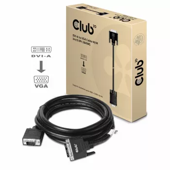 DVI-A uz VGA kabelis Club3D CAC-1243 3m 28 AWG Melns