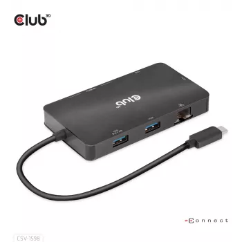 CLUB3D USB Gen2 Type-C uz Diviem DisplayPort 4k60Hz 7-in-1 HUB