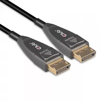 CLUB3D DisplayPort 1.4 aktīvais optiskais kabelis, vienvirziena, 4K120Hz 8K60Hz, M/M, 20m