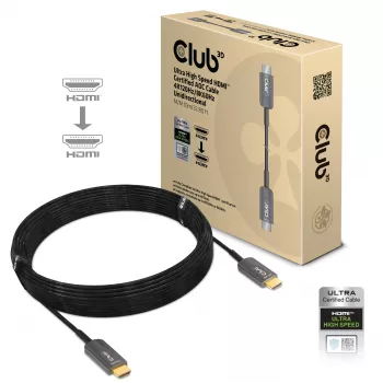 CLUB3D Ultra High Speed HDMI™ Sertificēts AOC Kabelis 4K120Hz/8K60Hz Vienvirziena Vīriešu/Vīriešu 10m/32.80ft