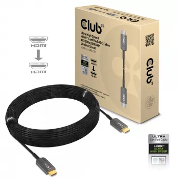 CLUB3D Ultra ātrdarbīgs HDMI™ sertificēts AOC kabelis 4K120Hz/8K60Hz vienvirziena M/M 15m