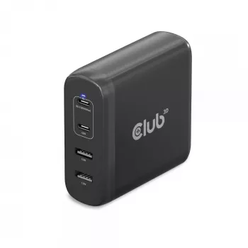 CLUB3D CAC-1912 Ceļojumu lādētājs 100W GaN, 2x USB-C + 2x USB-A, PD 3.0