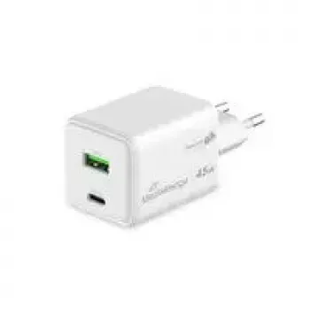 MediaRange MRMA113-2 USB-C 45W sienas lādētājs viedtālruņiem un planšetēm, balts, ieeja 100–240V
