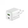 MediaRange MRMA113-2 USB-C 45W sienas lādētājs viedtālruņiem un planšetēm, balts, ieeja 100–240V