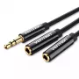 Vention 3.5mm vīriešu uz 2×3.5mm sieviešu stereo sadalītāja kabelis 0.3m melns ABS