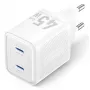 Vention FEFW0-EU iekštelpu ātrais lādētājs 45 W, 2× USB-C, balts