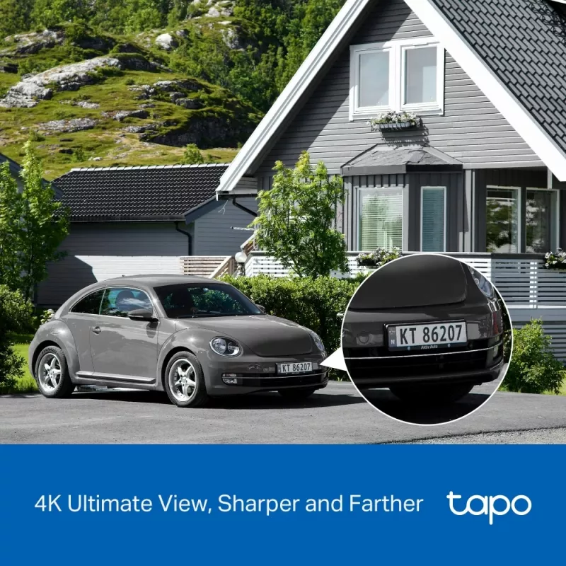 IP novērošanas kamera TP-Link Tapo C660 KIT — 8 MP 3840×2160, 4 mm objektīvs, 20 kadri/s, Wi‑Fi un Ethernet, āra IP65, IR nakts redzamība 12 m