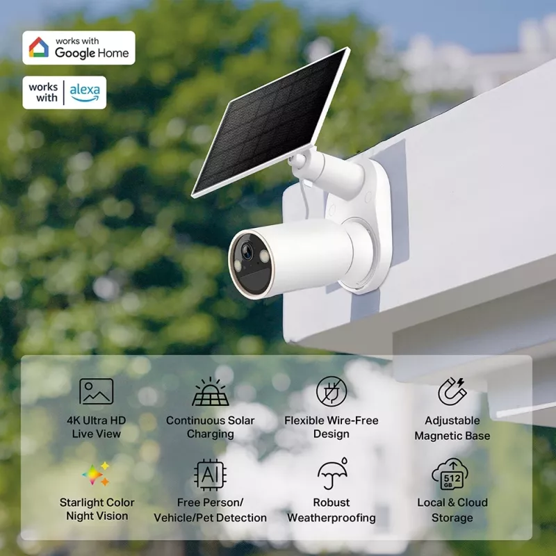 IP drošības kamera TP-Link Tapo C460 KIT — āra bullet, 8 MP 3840×2160, 12× digitālais tālummaiņa, sienas stiprinājums, divvirzienu audio, Wi‑Fi, balta