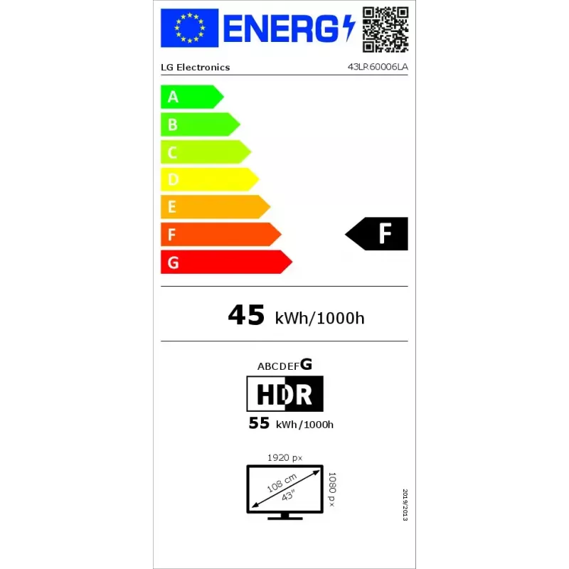 LG HD LR60 43LR60006LA 109.2 cm (43 colli) Full HD Smart TV Wi-Fi Melns
