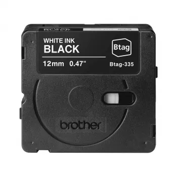 Lentīšu lente Brother BTAG-335 Balts uz melna 1.2 cm 4 m