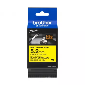 Printera lente Brother HSE-211E Melna 5,2mm x 1,5m