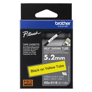 Printera lente Brother HSE-211E Melna 5,2mm x 1,5m