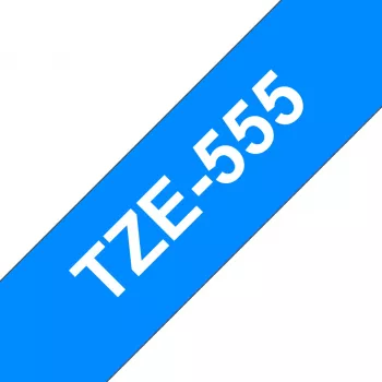 Laminēta lente Brother TZe555 24mm Balts uz Zila