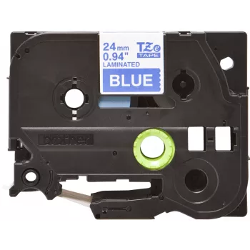 Laminēta lente Brother TZe555 24mm Balts uz Zila