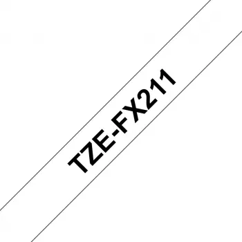 Laminēta lente Brother TZEFX211 Melns uz Balta 6mm