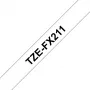 Laminēta lente Brother TZEFX211 Melns uz Balta 6mm