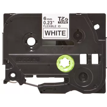 Laminēta lente Brother TZEFX211 Melns uz Balta 6mm