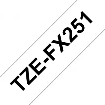 Laminēta lente Brother TZEFX251 Melns uz Balta 2,4 cm