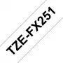 Laminēta lente Brother TZEFX251 Melns uz Balta 2,4 cm