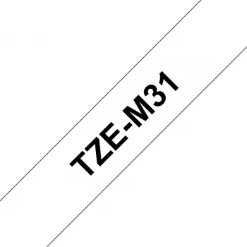 Brother TZe-M31 lentes kasete Melns uz caurspīdīga fona