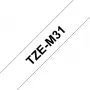 Brother TZe-M31 lentes kasete Melns uz caurspīdīga fona