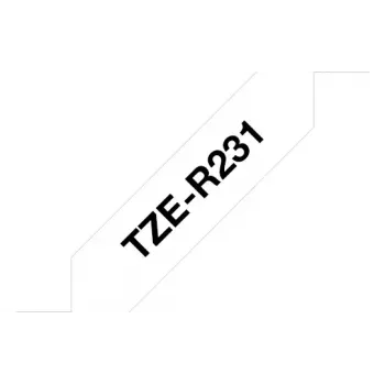 Brother TZe-R231 lentes marķēšanas lente Melns uz balta