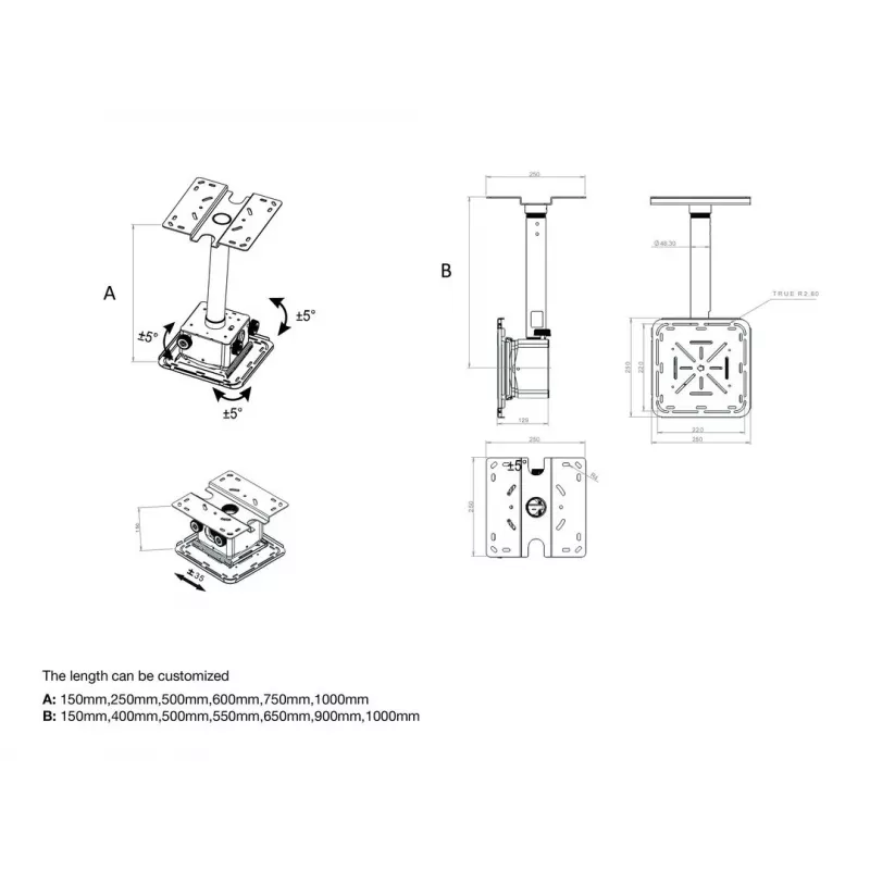 Multibrackets M projektora stiprinājums Pro HD, 40 kg, balts