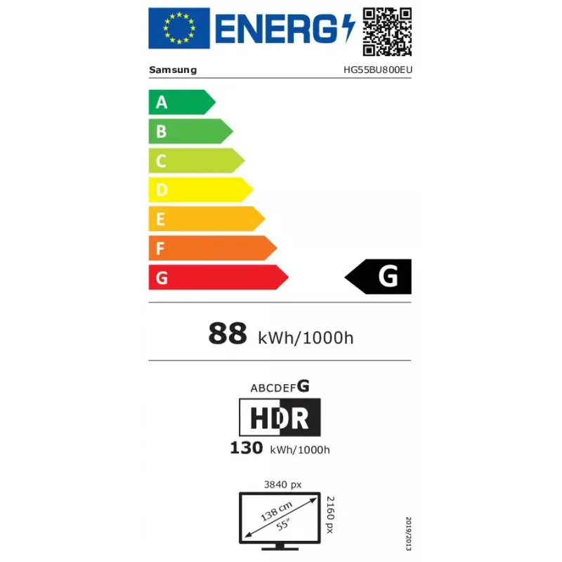 Samsung HBU8000 139.7 cm (55 collu) 4K Ultra HD Smart TV Melns 20 W