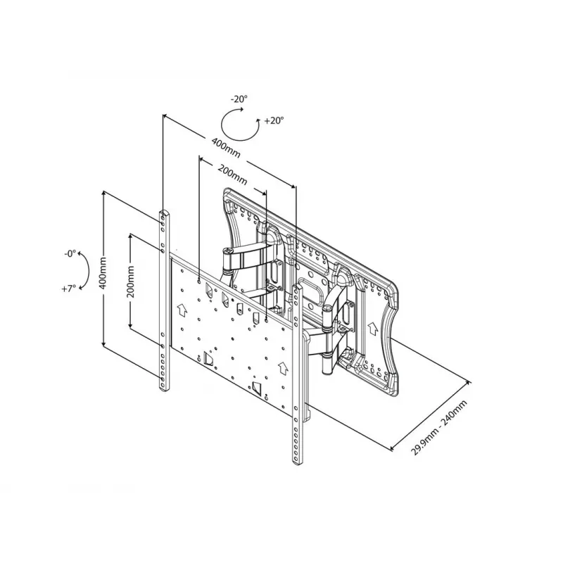 Piestiprināšanas kronšteins Multibrackets M VESA Super Slim Tilt & Turn
