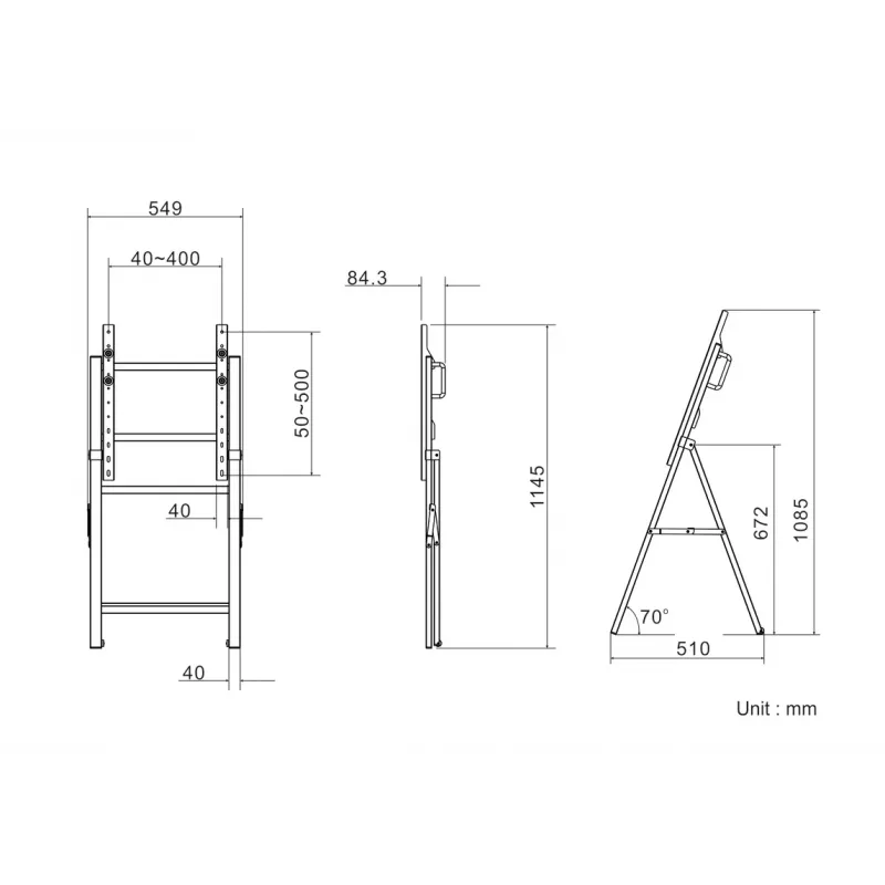 Multibrackets M Tilt and Roll Easel mobilais grīdas statīvs melns, max 50 kg