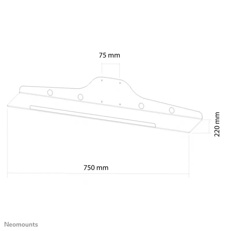 Neomounts KEYB-V100 Tastatūras/peles plaukts - platums 75 cm