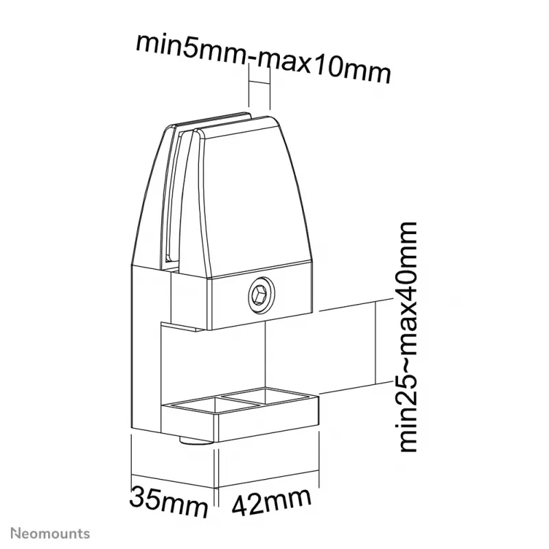Neomounts NS-CLMP40BLACK Galda skavu komplekts (2 gab.) - līdz 5 kg