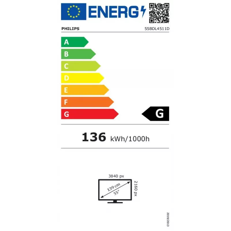 Philips 55BDL4511D/00 Signāla displejs 55 collu 4K Ultra HD 500 cd/m² 24/7
