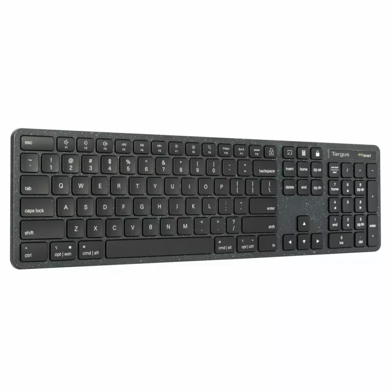 Targus EcoSmart AKB874NO pilna izmēra vadu tastatūra, USB, QWERTY ziemeļu izkārtojums, antimikrobiāla, melna