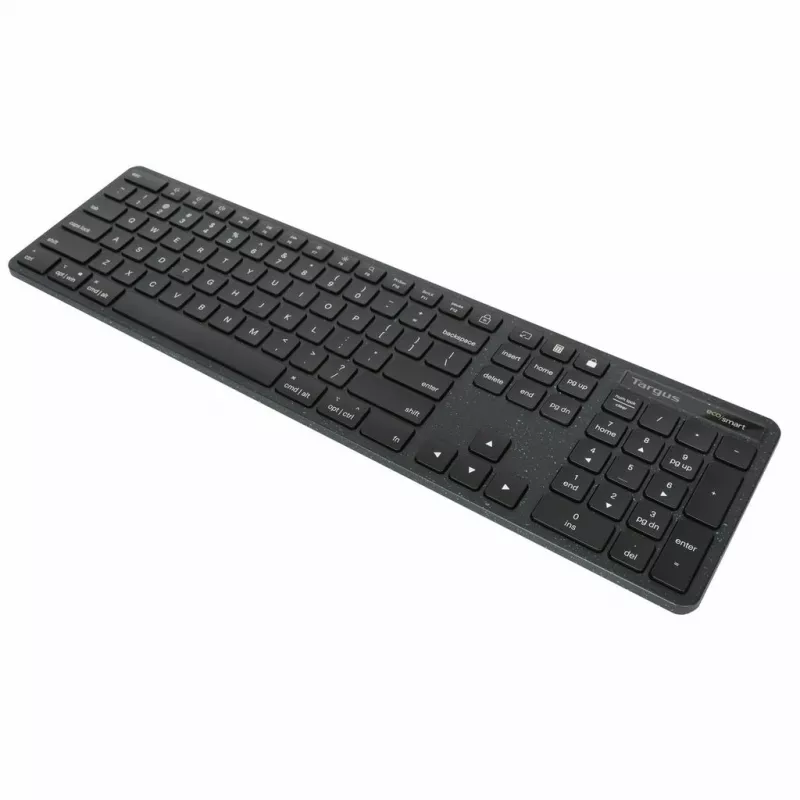 Targus EcoSmart AKB874NO pilna izmēra vadu tastatūra, USB, QWERTY ziemeļu izkārtojums, antimikrobiāla, melna