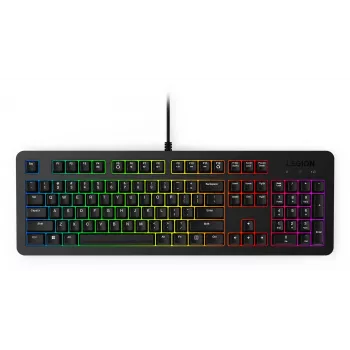 Spēļu tastatūra Lenovo K310, vadu, pilnizmēra, USB, US English, RGB fona apgaismojums, melna, 1,8 m kabelis