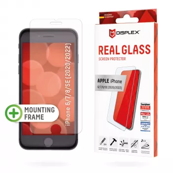 Displex Apple iPhone 6/7/8/SE (2020/2022) stikla aizsargs ar EASY-ON® Eco montāžas rāmi