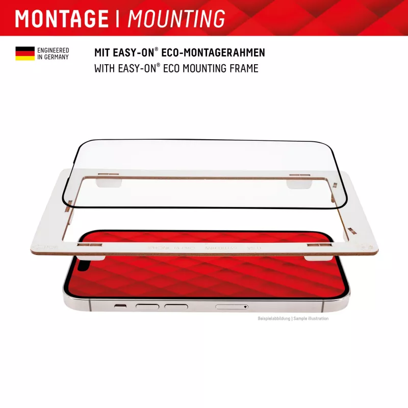 Displex Full Cover ekrāna aizsargstikls (10H) Apple iPhone 15/15 Pro, Eco montāžas rāmis