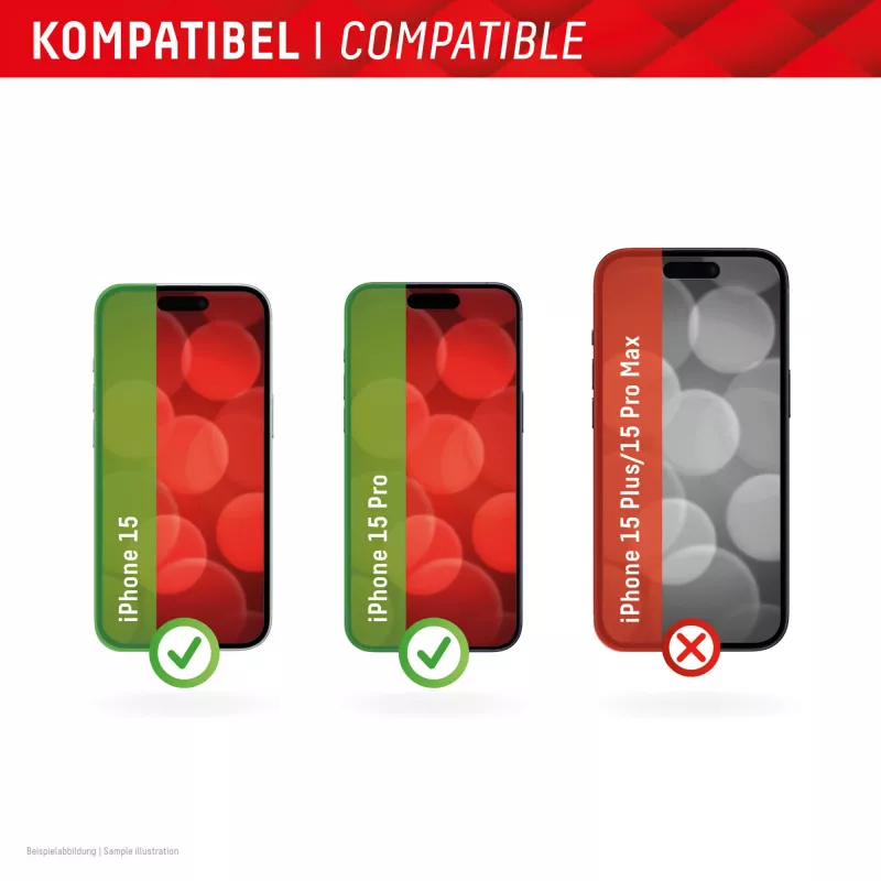 Displex Full Cover ekrāna aizsargstikls (10H) Apple iPhone 15/15 Pro, Eco montāžas rāmis