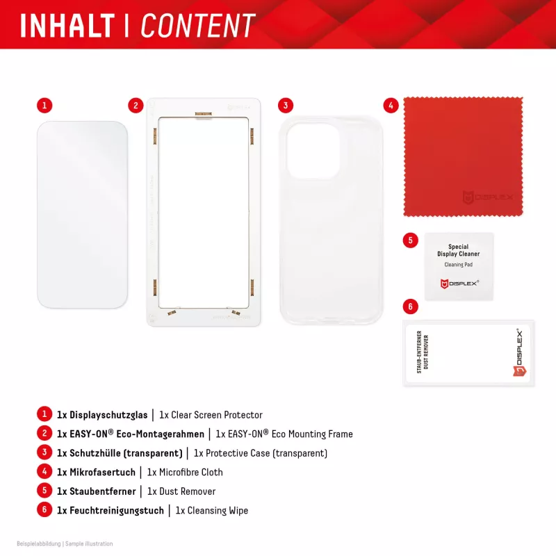 Displex ekrāna aizsargstikls + maciņš Apple iPhone 15, Eco montāžas rāmis, skrāpējumiem izturīgs