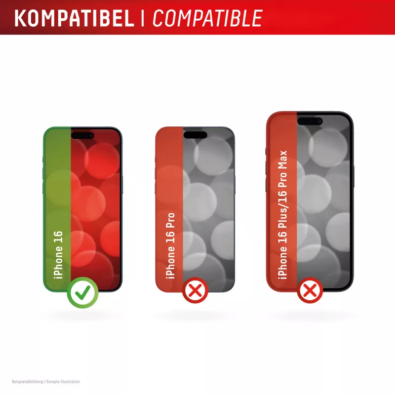 Displex ekrāna aizsargstikls + maciņš Apple iPhone 16, EASY-ON® Eco montāžas rāmis, pret skrāpējumiem