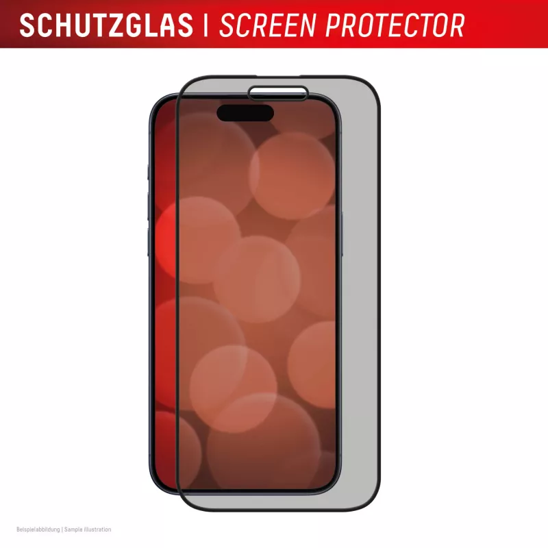 Displex Privātuma stikla aizsargs (10H) Apple iPhone 16, Eco montāžas rāmis, Privātuma filtrs