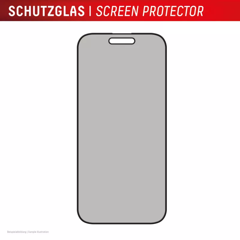 Displex Privātuma stikla aizsargs (10H) Apple iPhone 16, Eco montāžas rāmis, Privātuma filtrs